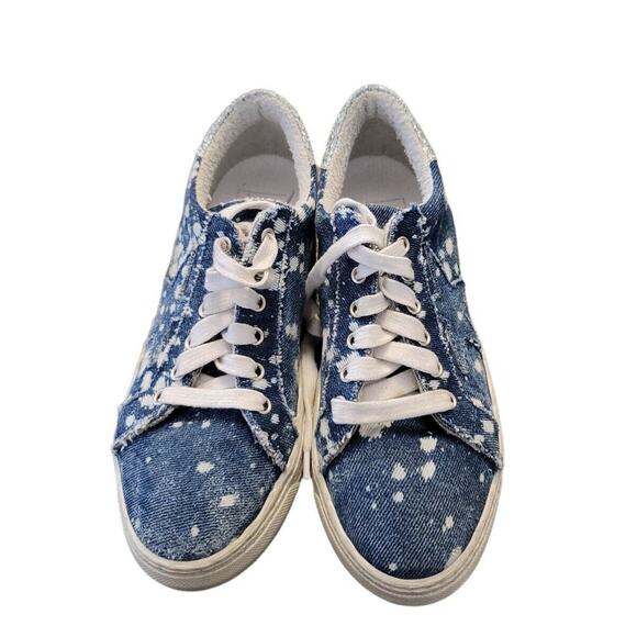 EUC THE SHOE BOX DENIM WHITE SPLATTER SNEAKERS SIZE 39 - Picture 4 of 6